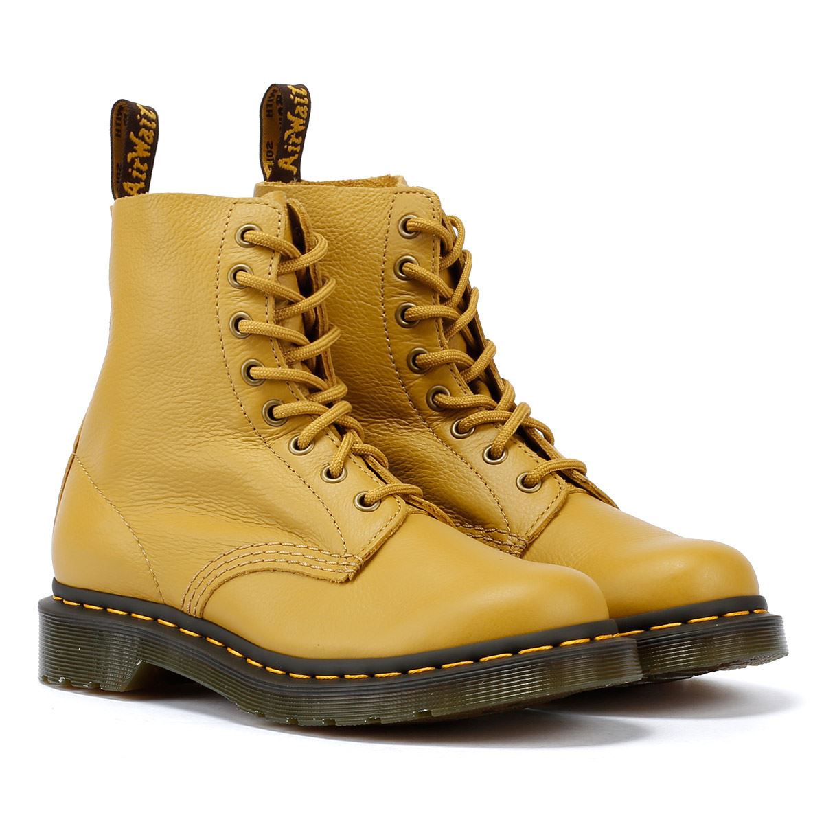 Dr. Martens 1460 Pascal Virginia Leather Women s Mustard Boots Tower London.US