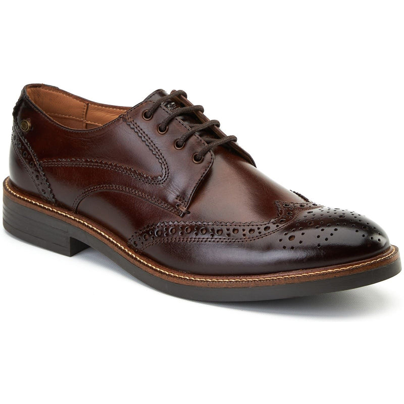 Base London York Leather Men's Burnt Brown Brogues Shoes