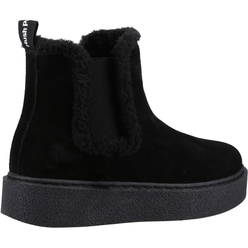 Hush Puppies Bella Suede Women's Black Flat Chelsea Boots