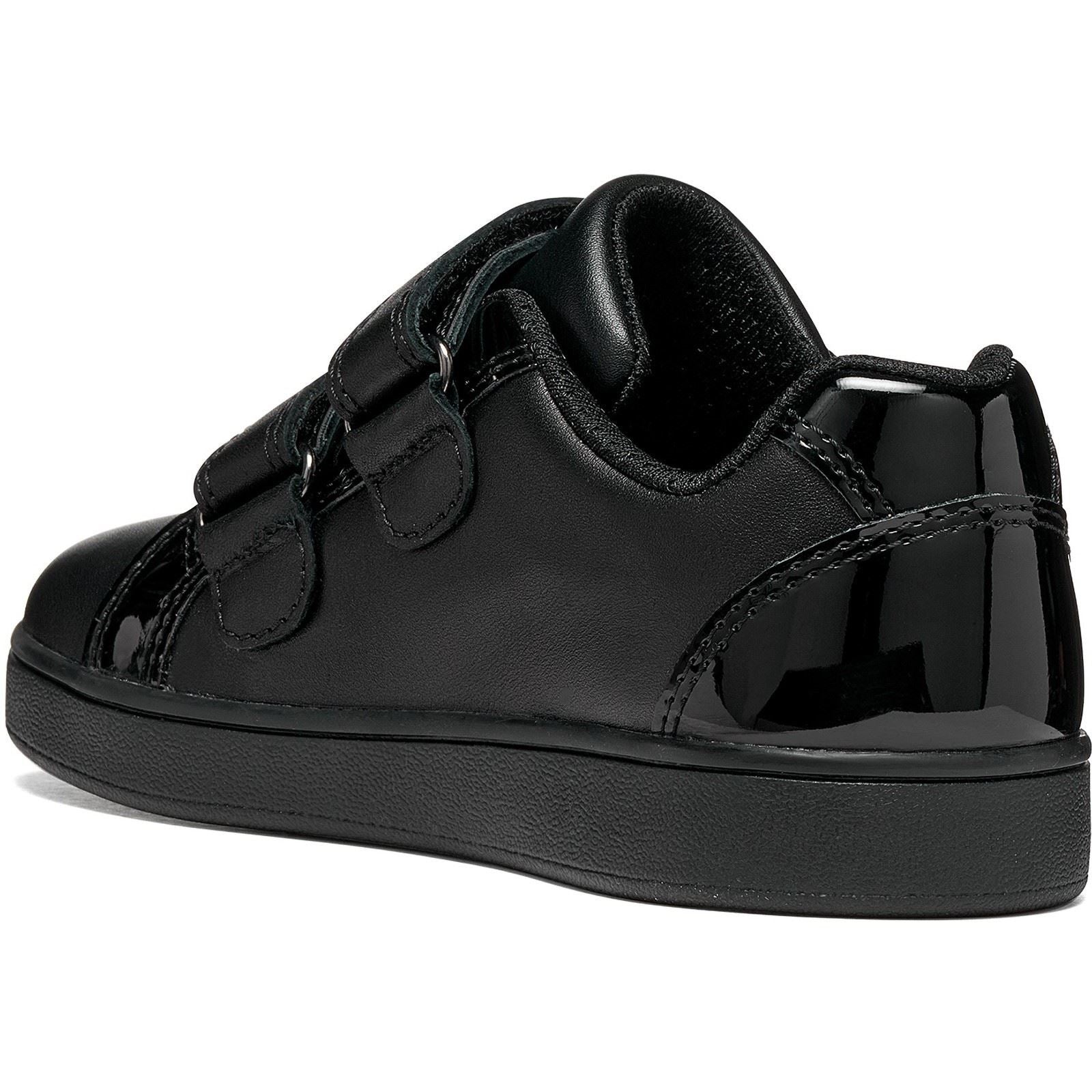 Geox J Eclyper Leather Girl's Black Trainers