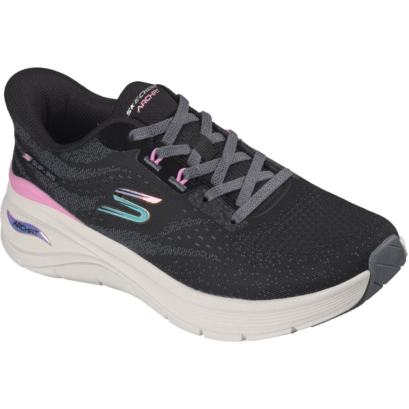 Skechers Arch Fit 3.0 Textile Women's Black Mesh/Multi Trim Sneakers