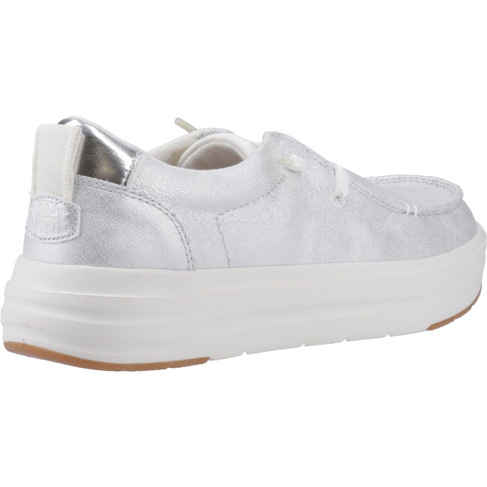 HEYDUDE Wendy Nova Shimmer Synthetic Women's Snow White Moccasins Shoes