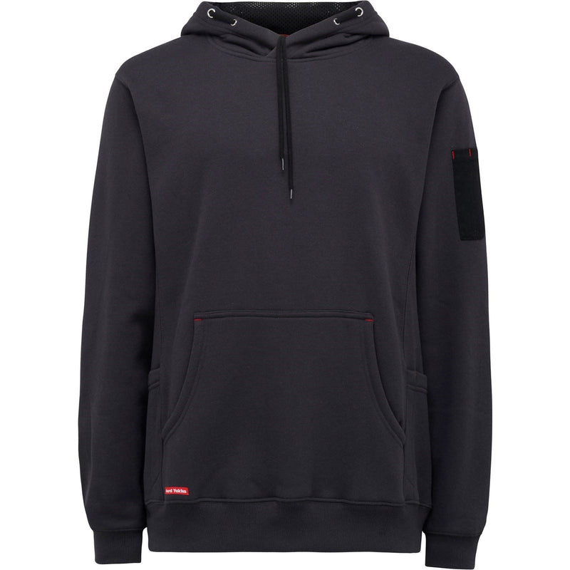 Hard Yakka Brushed Fleece Polyester Men's Grey Hooded Sweatshirt