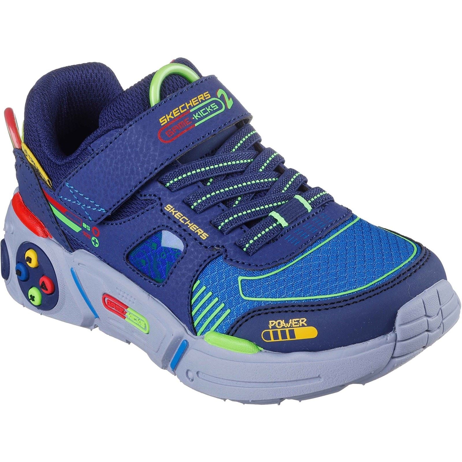 Skechers Game Kicks: Gametronix 2.0 Boy's Navy/Multi Trainers