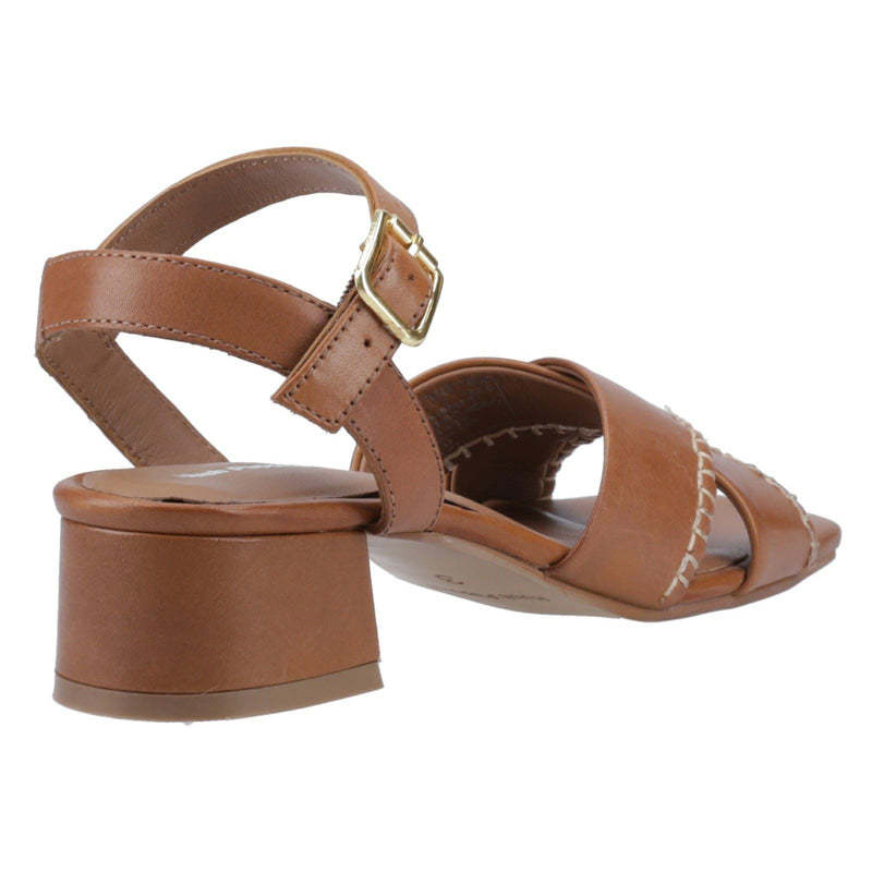 Hush Puppies Lyla Heeled Leather Women's Tan Sandals
