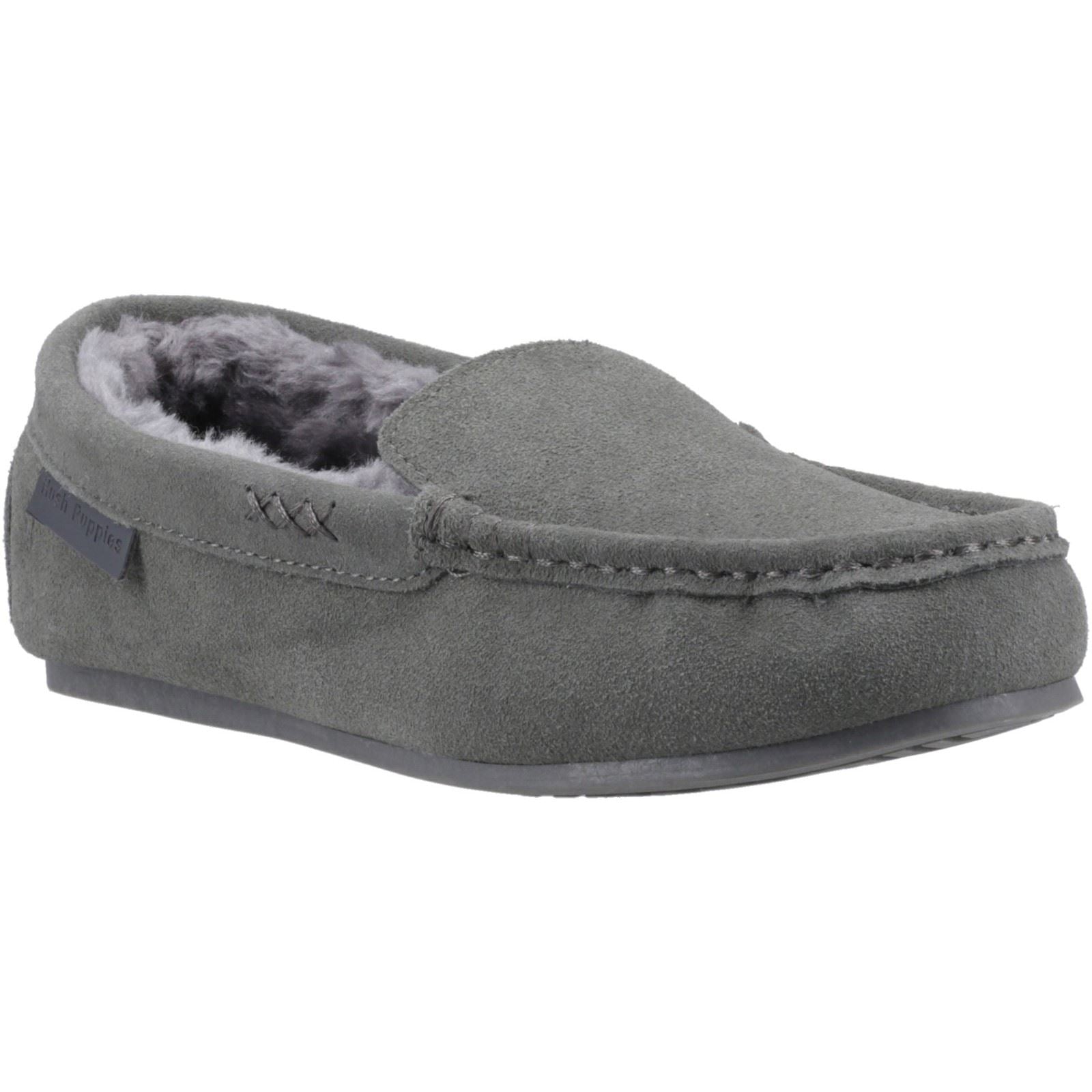 Hush Puppies Annie Mocassin Suede Women's Grey Slippers