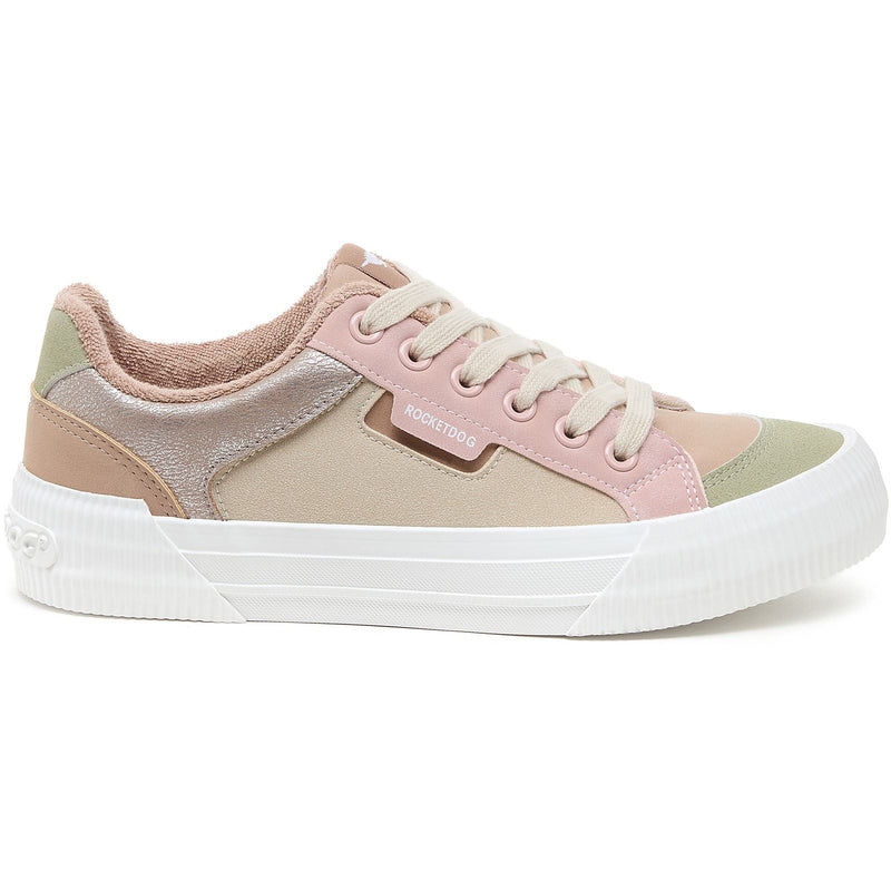 Rocket Dog Cheery Blocked PU/Seude Women's Taupe Trainers