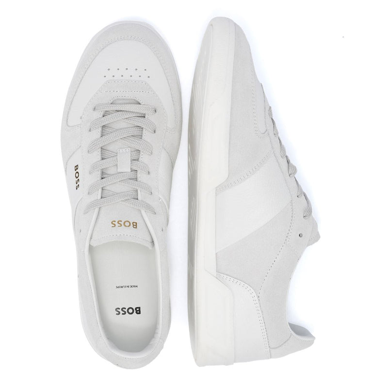 Boss Brandon Suede/Leather Men's White Sneakers