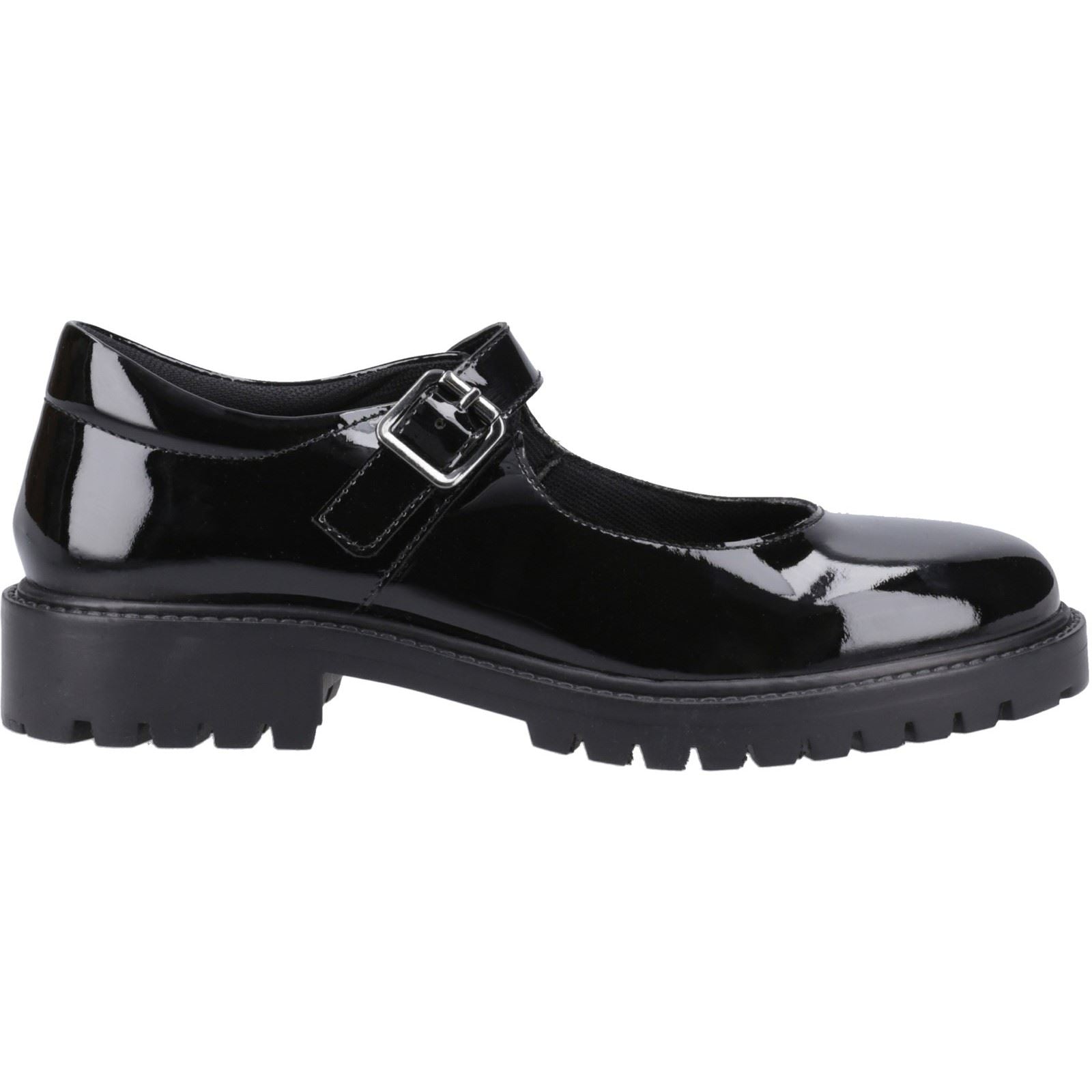 Hush Puppies Aurora Patent Senior Leather Girls's Black Shoes
