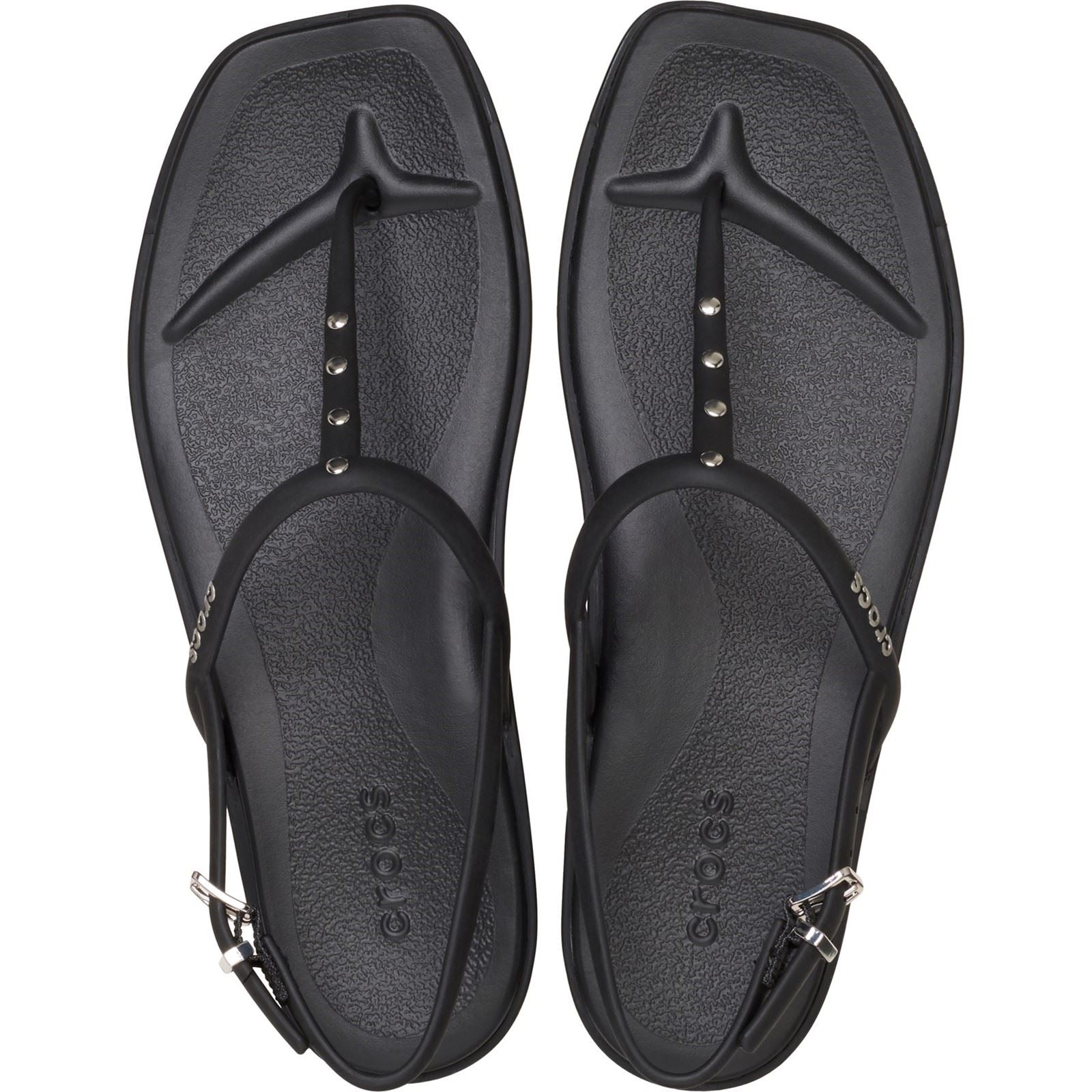 Crocs Miami Studded Thong Flip Thermoplastic Women's Black Sandals