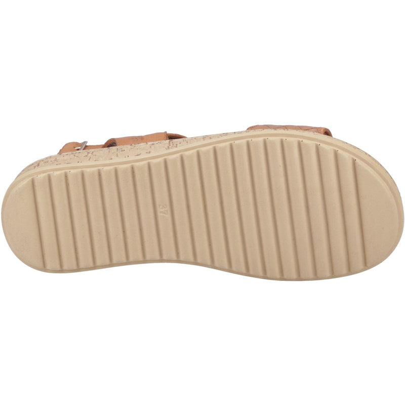 Hush Puppies Ebony Wide Fit Leather Women's Tan Sandals