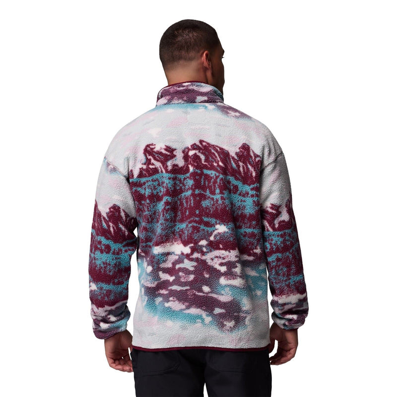 Columbia Helvetia II Printed Half Snap Fleece Men's Red Zip Neck Pullovers