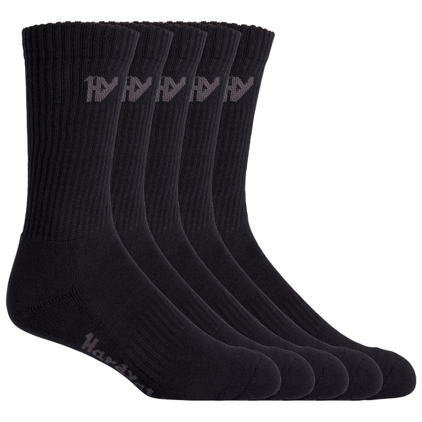 Hard Yakka Crew Cotton Unisex Adults Black Work Socks