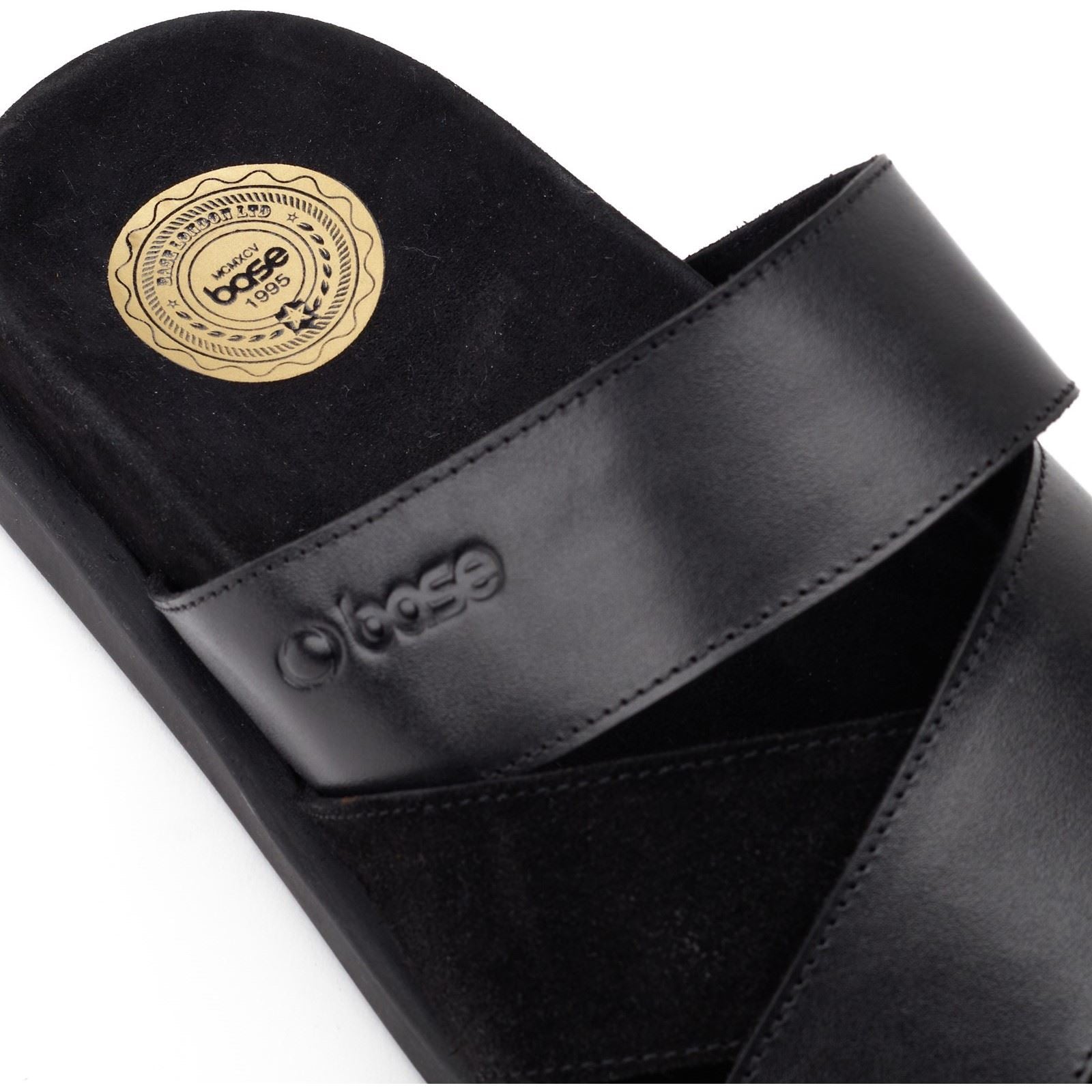 Base London Ponza Leather Men's Black Sandals