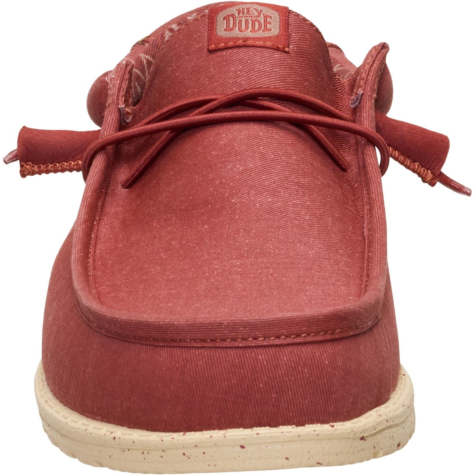 HEYDUDE Wally Stretch Textile Men's Burnt Red/Boulder Tan Loafers