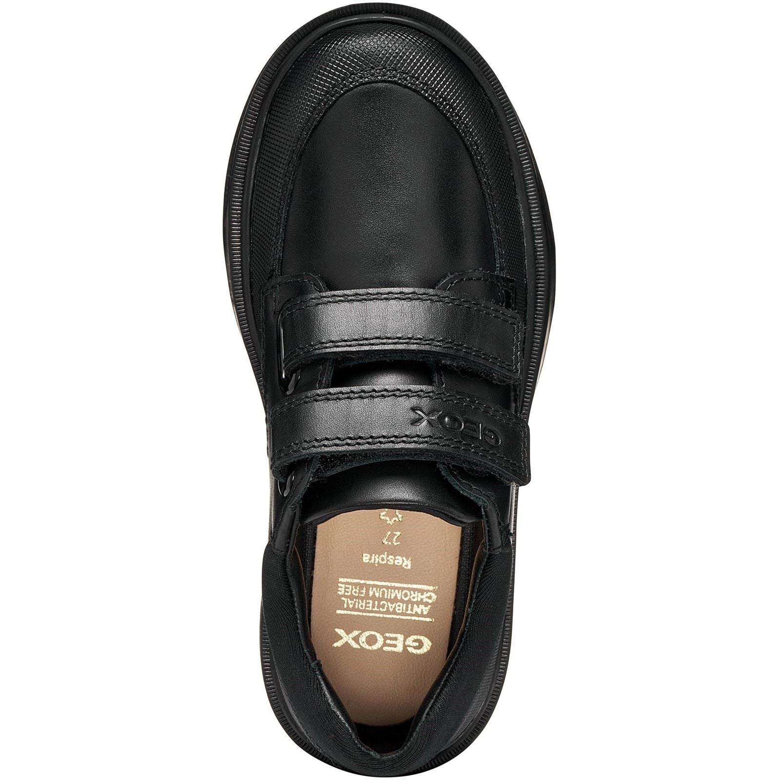 Geox J Riddock Leather Boy's Black Shoes