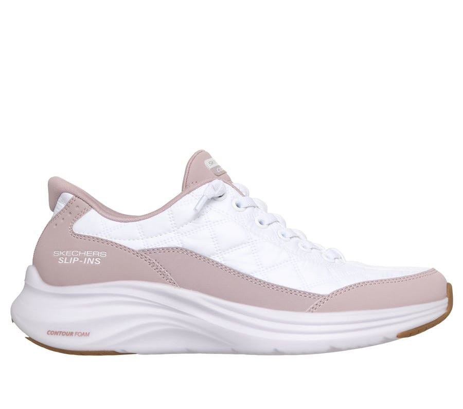 Skechers Slip-Ins Contour Foam Cozy Fit Women's White/Pink Sneakers