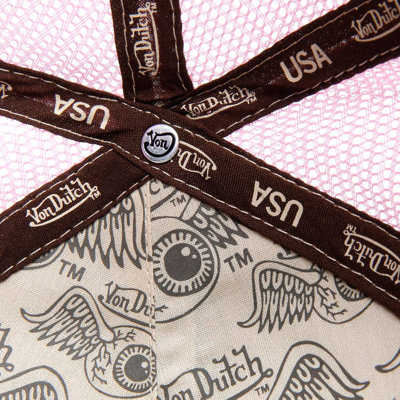 Von Dutch Staple Trucker Cotton Choc/Pink Caps