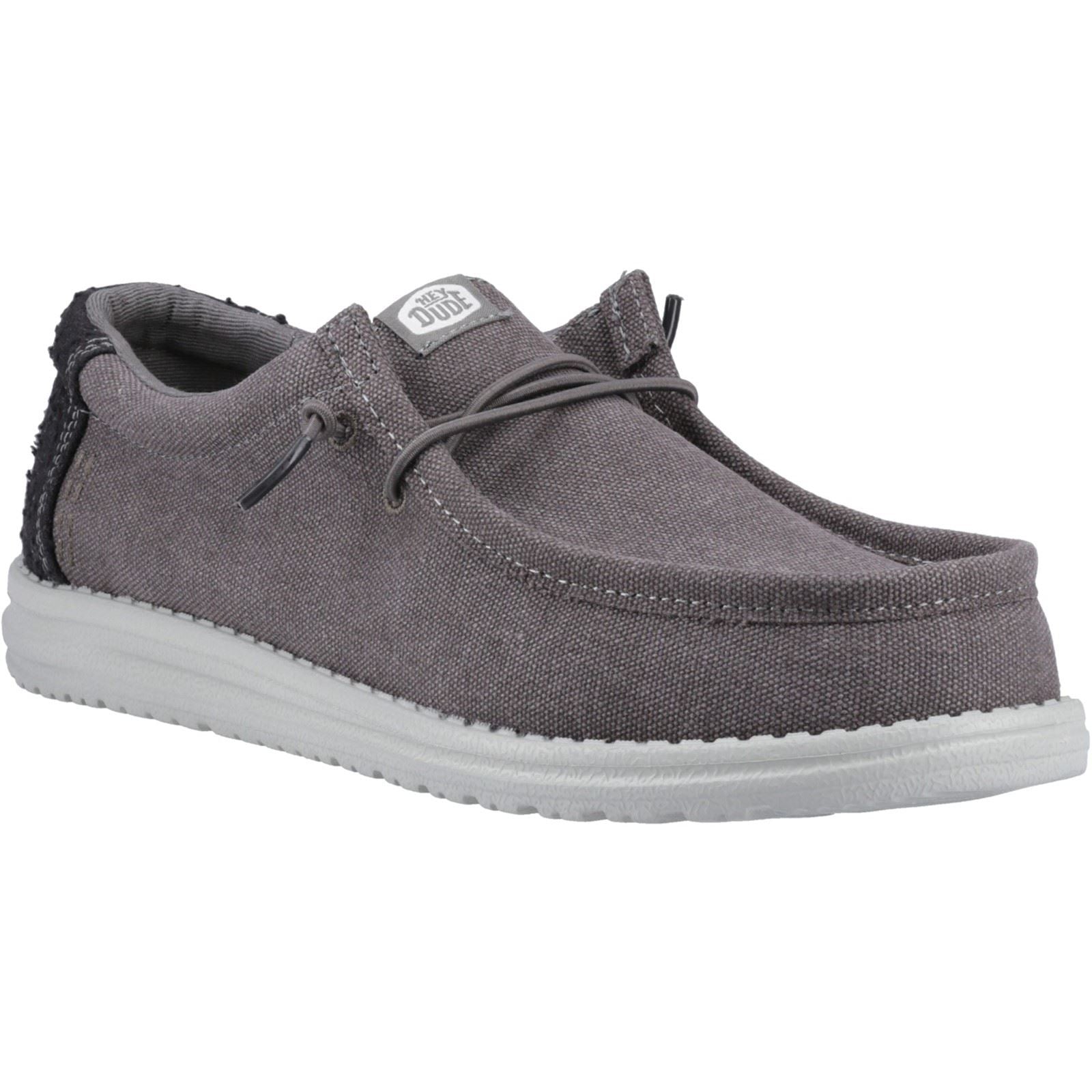HEYDUDE Wally Workwear Synthetic Blend Men's Granite Grey/Black Moccasins Shoes