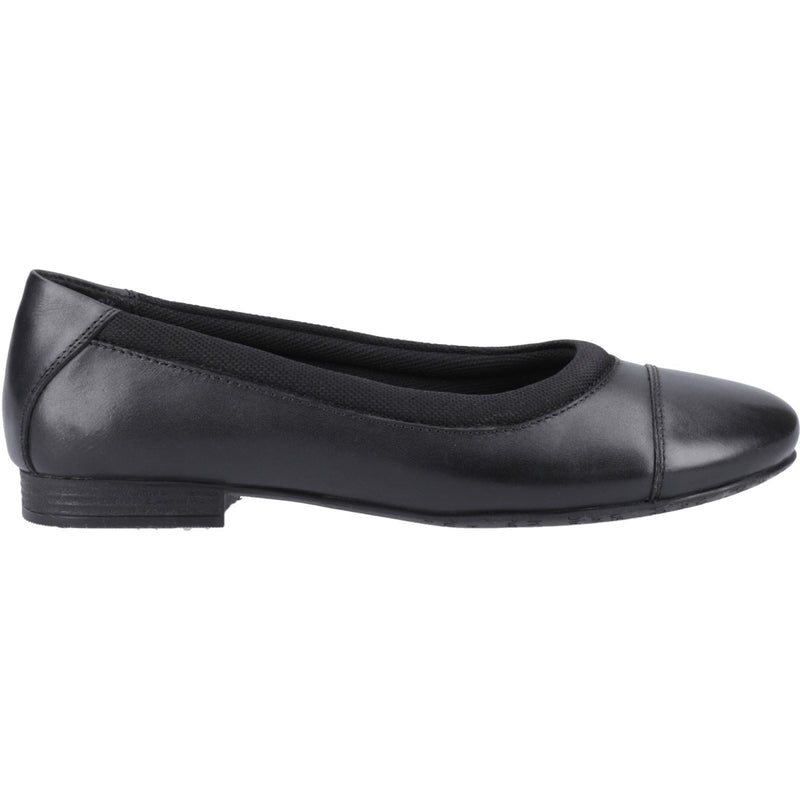Hush Puppies Emma Senior Leather Girls's Black Ballet Flats