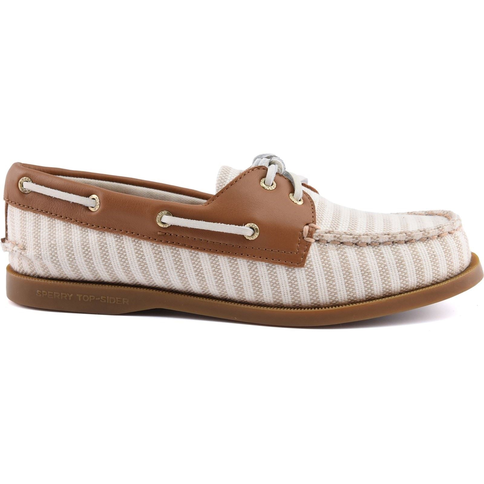 Sperry Authentic Original Textile Women's White/Natural Standard Boat Shoes