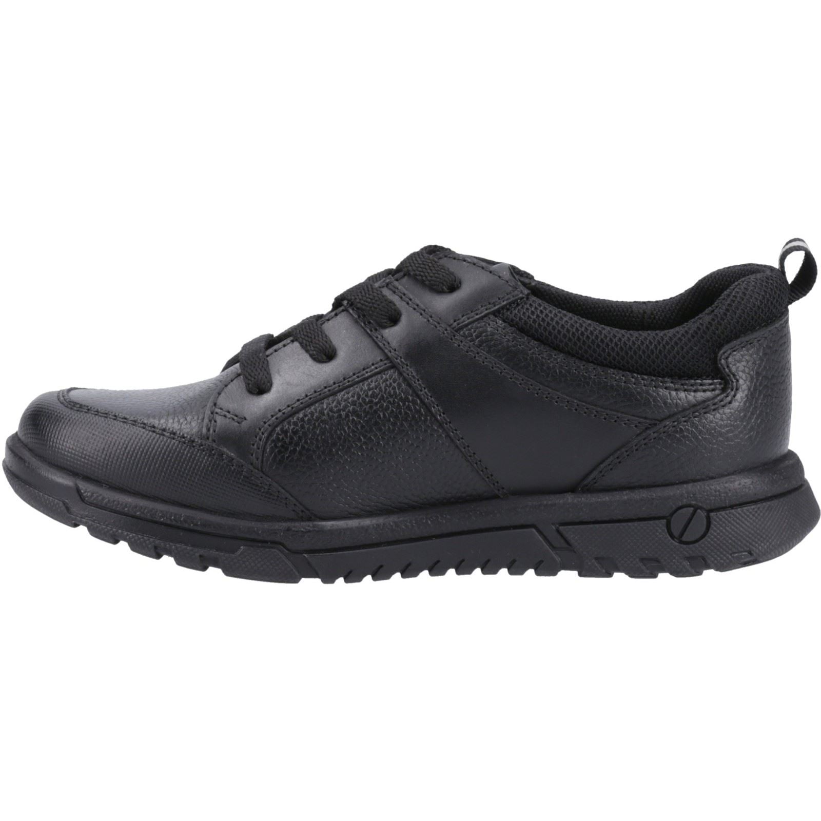 Hush Puppies Steven Senior Leather Boys's Black Lace-Up Shoes