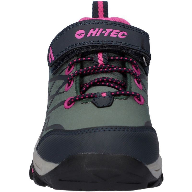 Hi-Tec Blackout Low Synthetic Soft Shell Girls's Dark Forest/India Ink/Pink Hiking Boots