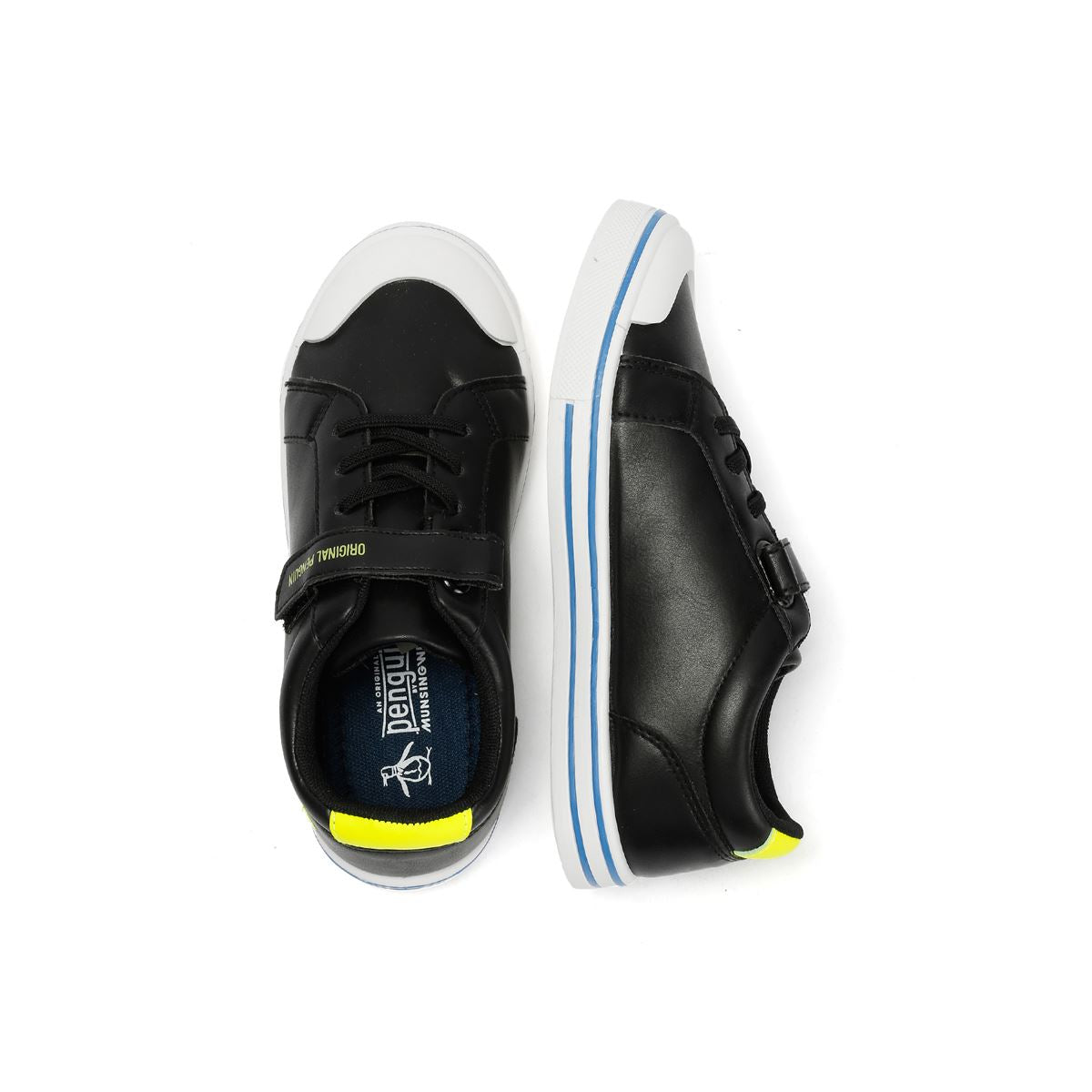Penguin Junior Rainbow Black/Safety Yellow Sneakers
