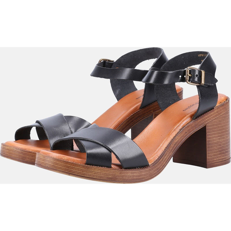 Hush Puppies Georgia Leather Women's Black Sandals