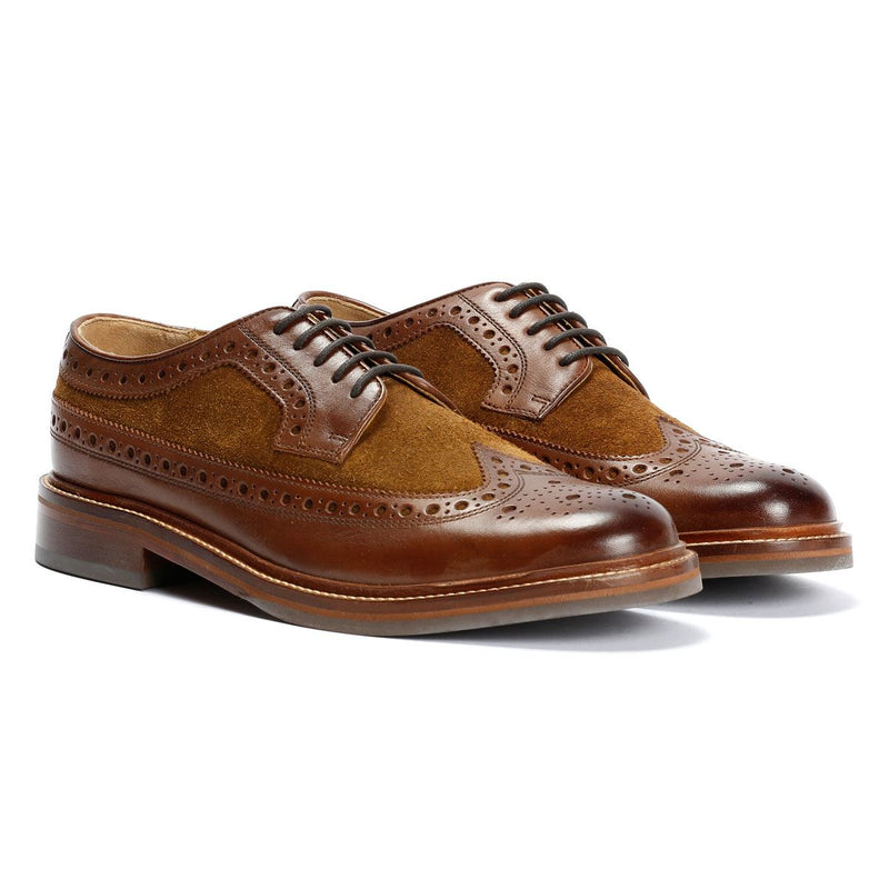Chapman & Moore Longwing Brogue Leather/Suede Men's Mahogany/Tobacco Shoes
