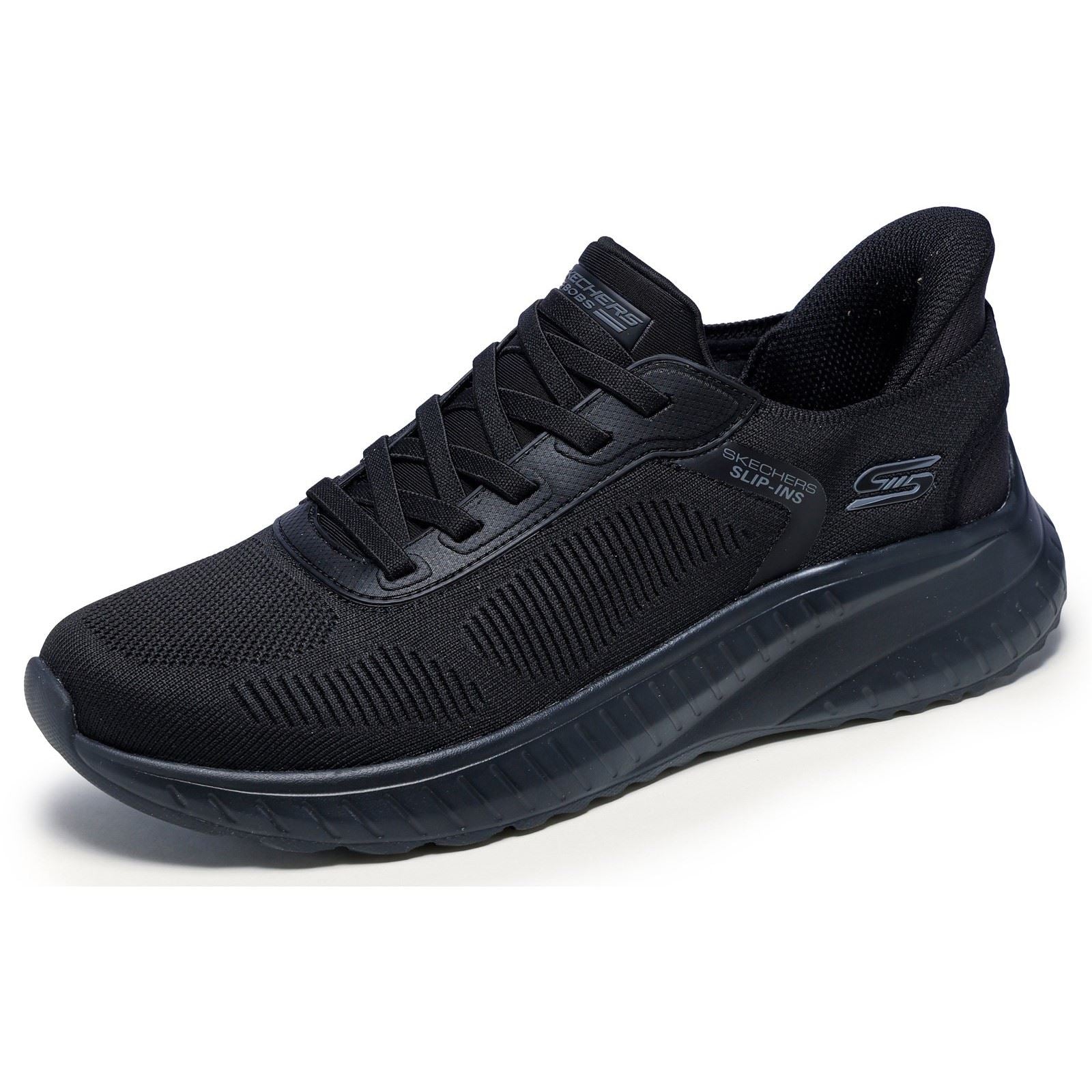Skechers BOBS Sport Squad Chaos Solid Step Men's Black / Black Sole Trainers