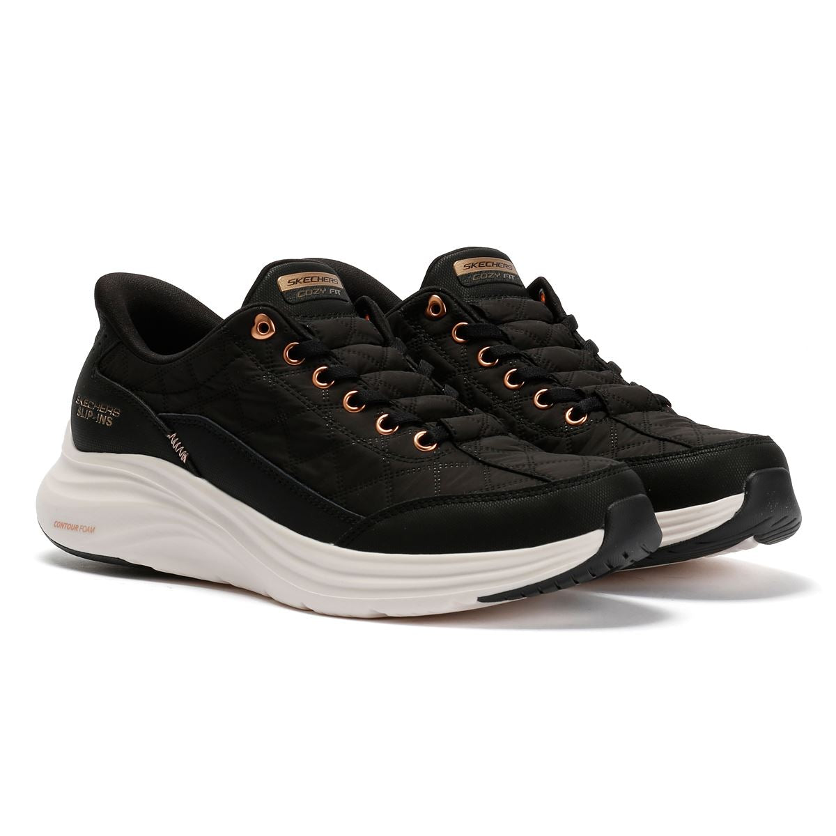 Skechers Slip-Ins Contour Foam Cozy Fit Women's Black Sneakers