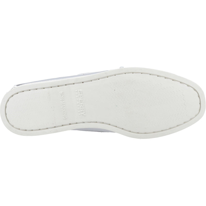 Sperry Authentic 2 Eye Leather Women's Silver Boat Shoes