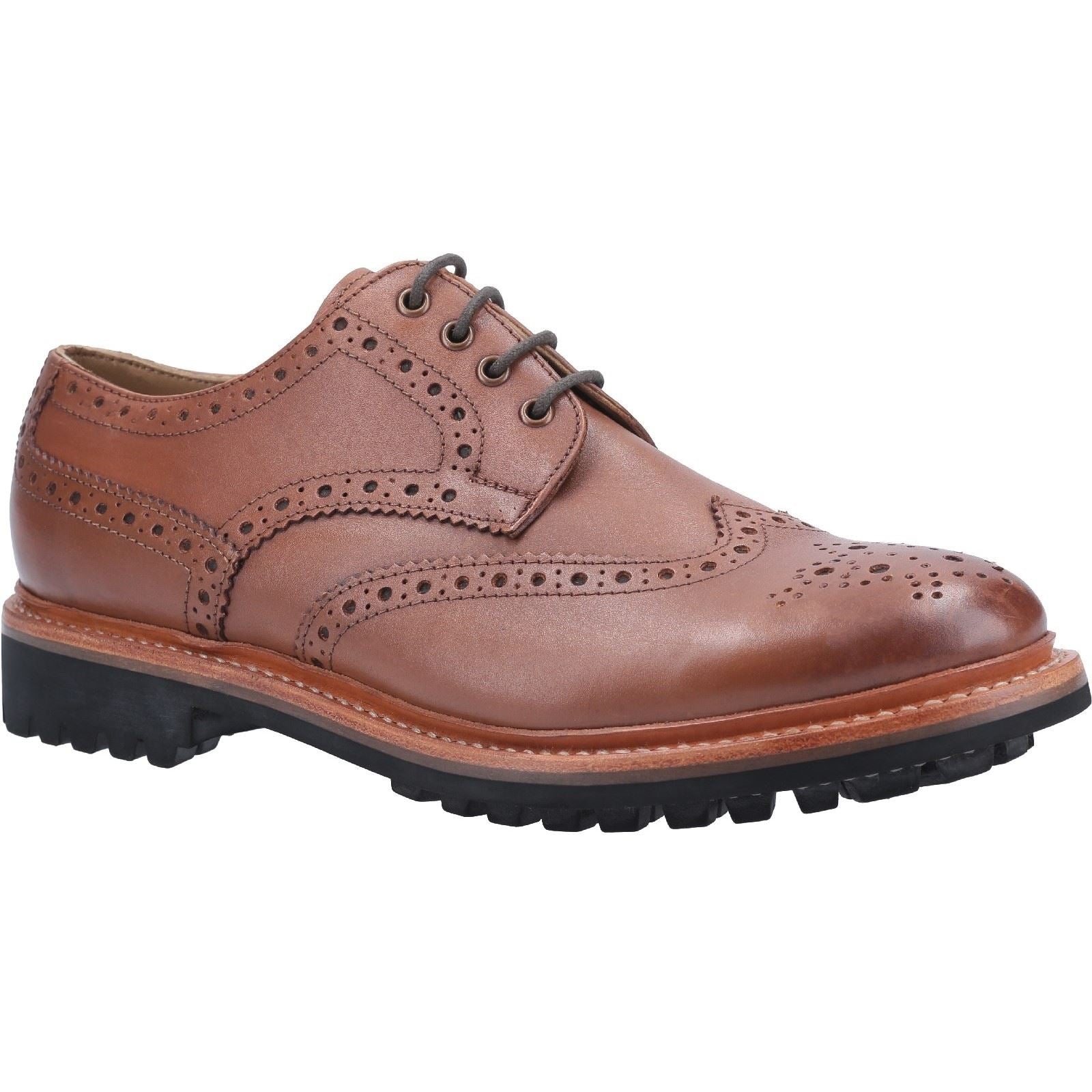 Cotswold Quenington Commando Leather Men's Brown Lace-Up Shoes