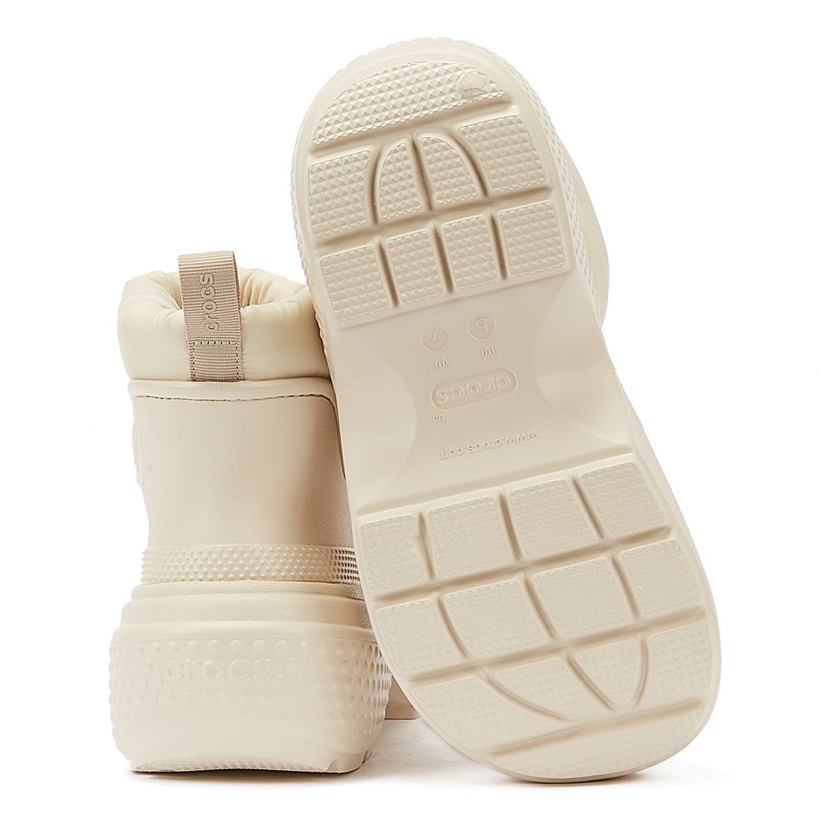 Crocs Stomp Puff Boot Stucco Women's Off White Boots