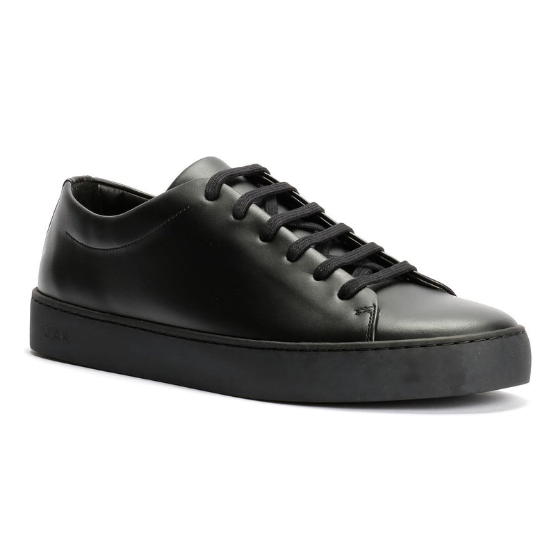 JAK Royal Leather Men's All Black Sneakers