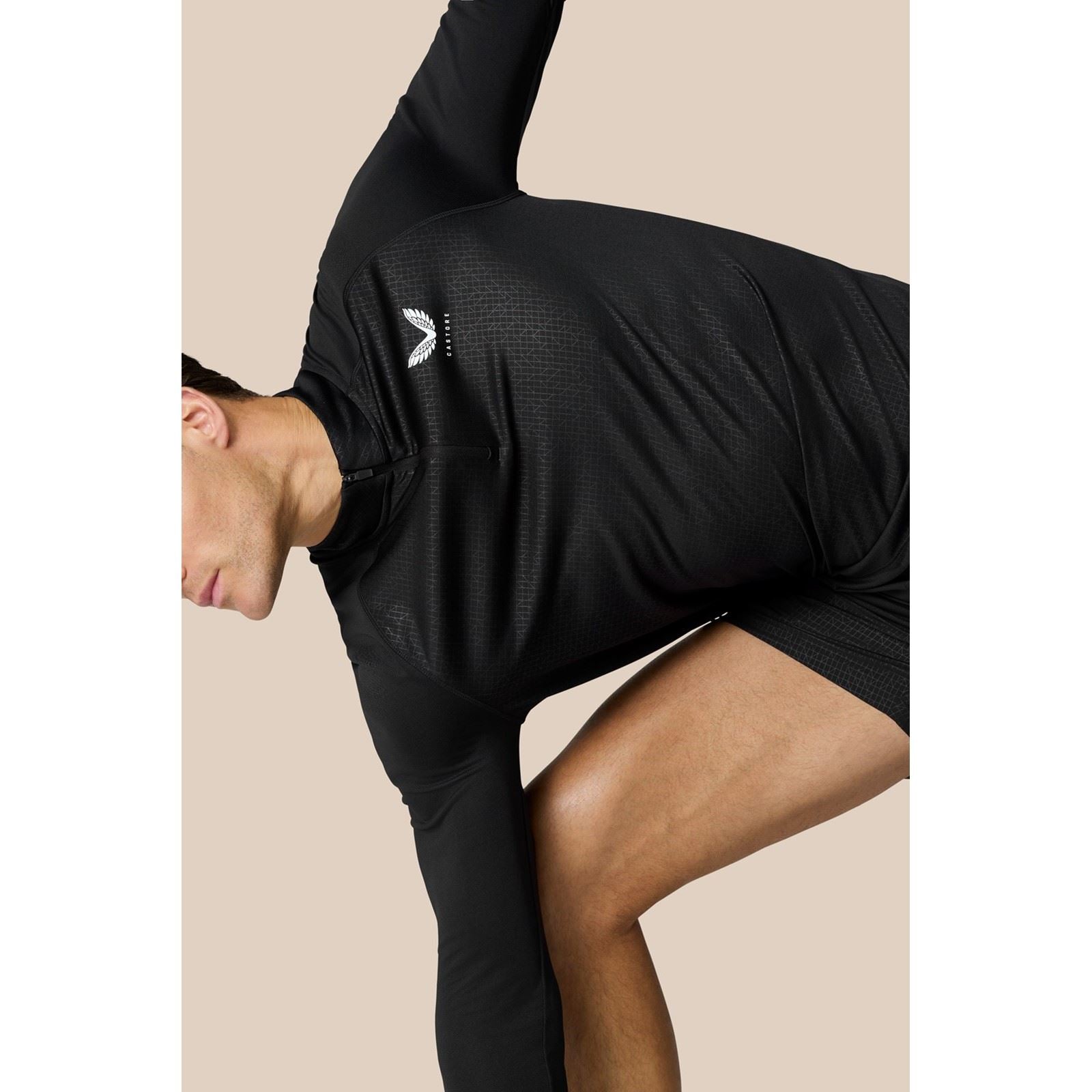 Castore Adapt 1/4 Zip Top Polyester Men's Black Activewear T-Shirts