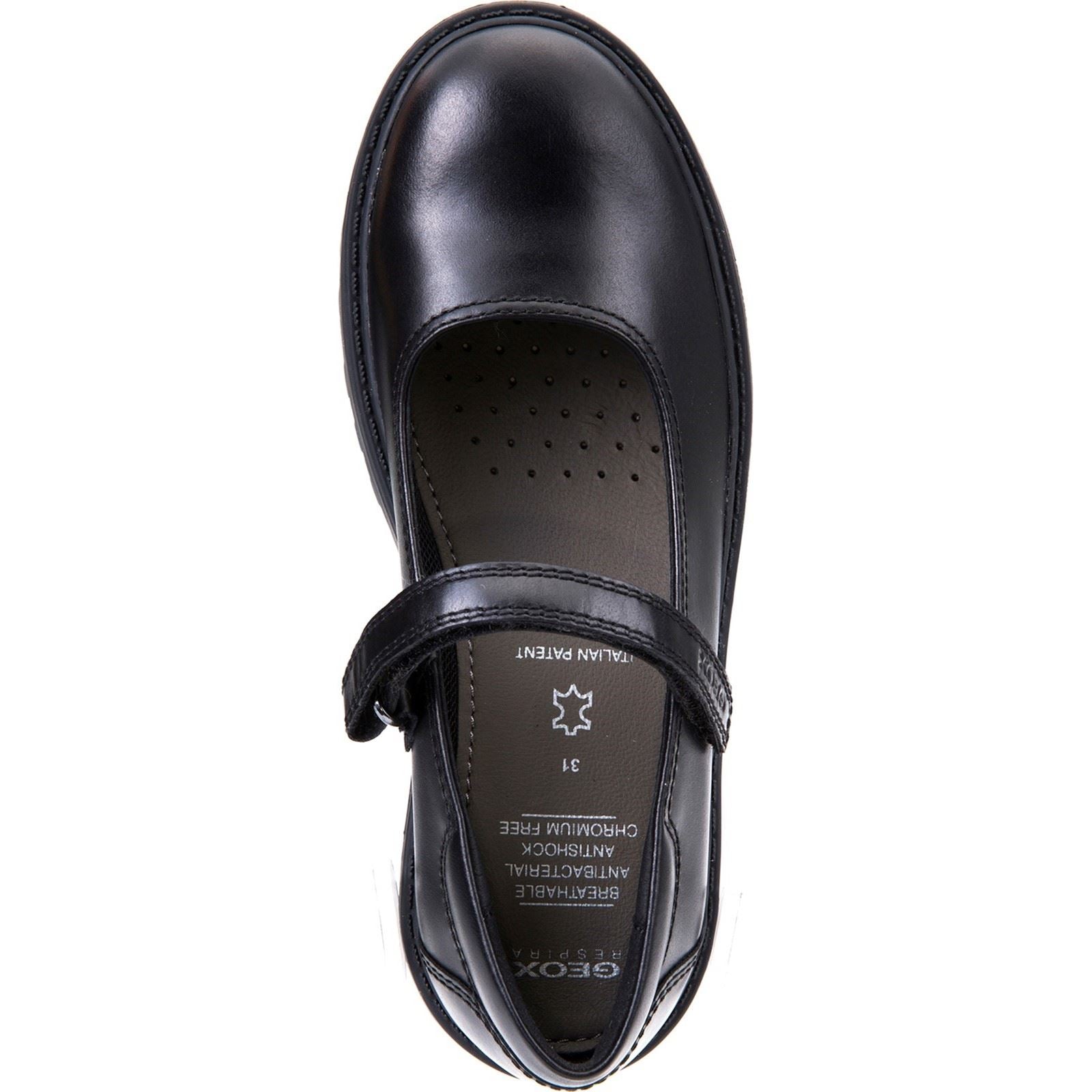 Geox J Casey G. P Leather Girl's Black Shoes