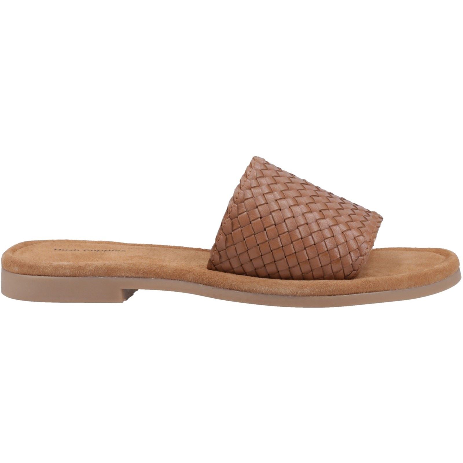 Hush Puppies Hetty Slide Leather Women's Tan Wide Sandals