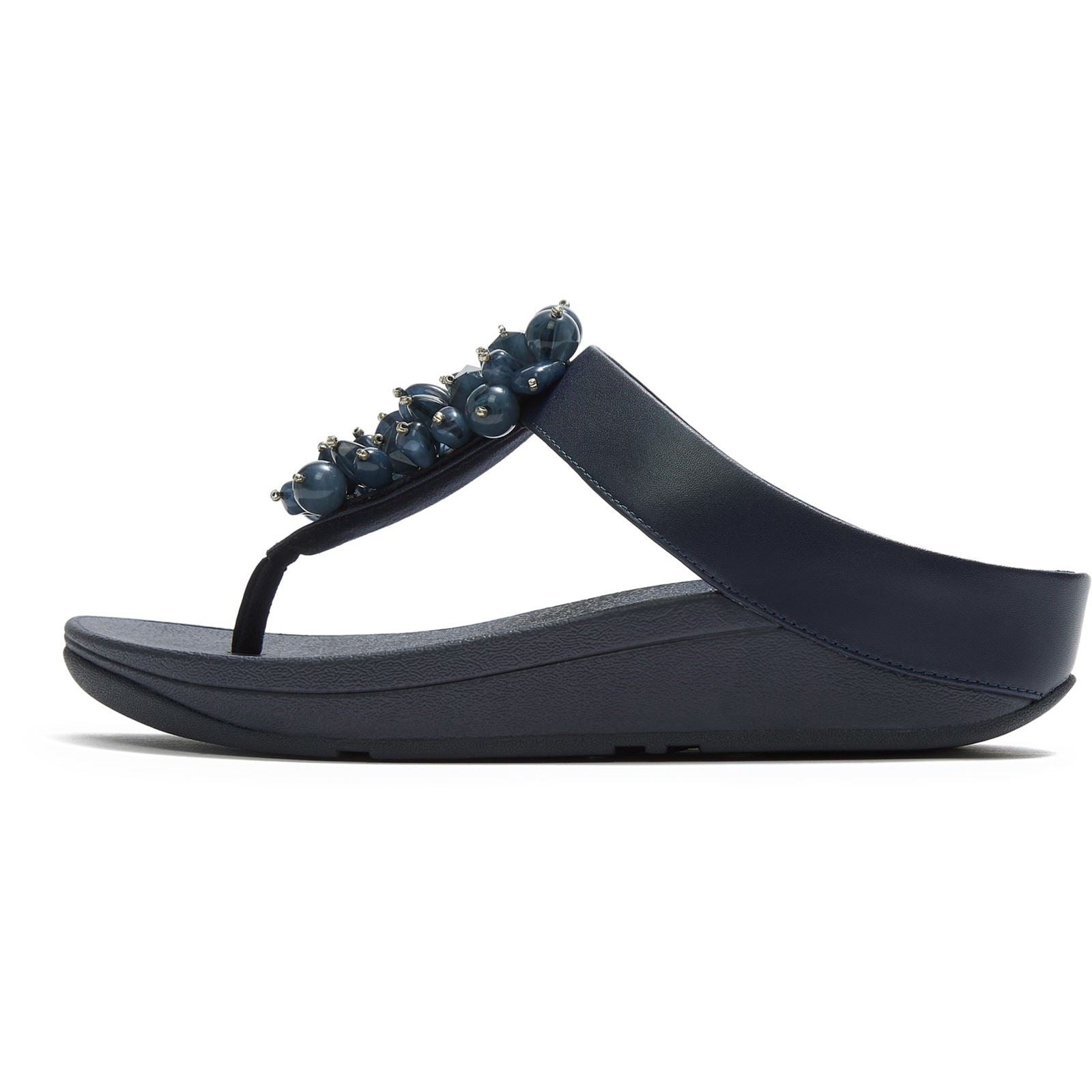 Fitflop Fino Toe-Post Polyurethane Women's Midnight Navy Sandals