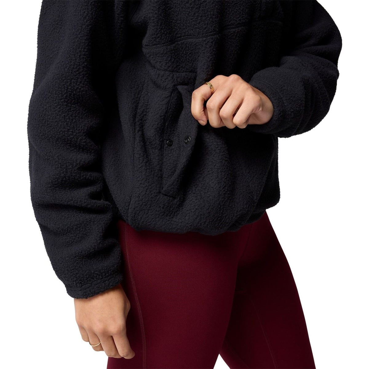 Columbia Jasper Ridge Pebbled Fleece Half Snap Polyester Women's Black Fleece Pullover
