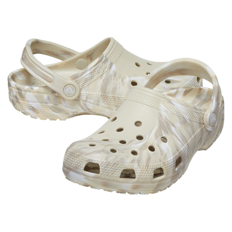 Crocs Classic Marbled Thermoplastic Bone/Multi Clogs