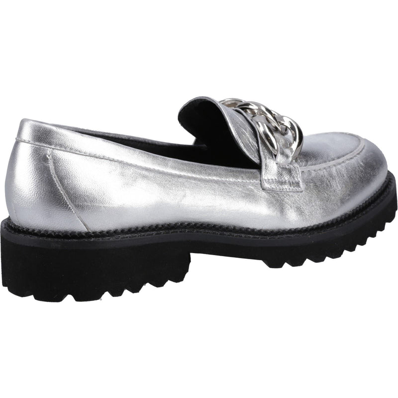 Hush Puppies Gianna Leather Women's Silver Loafers