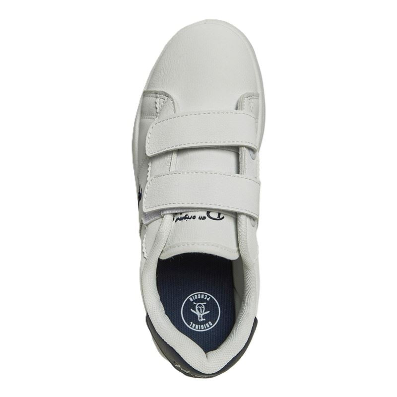 Penguin Junior Marble White/Navy Sneakers