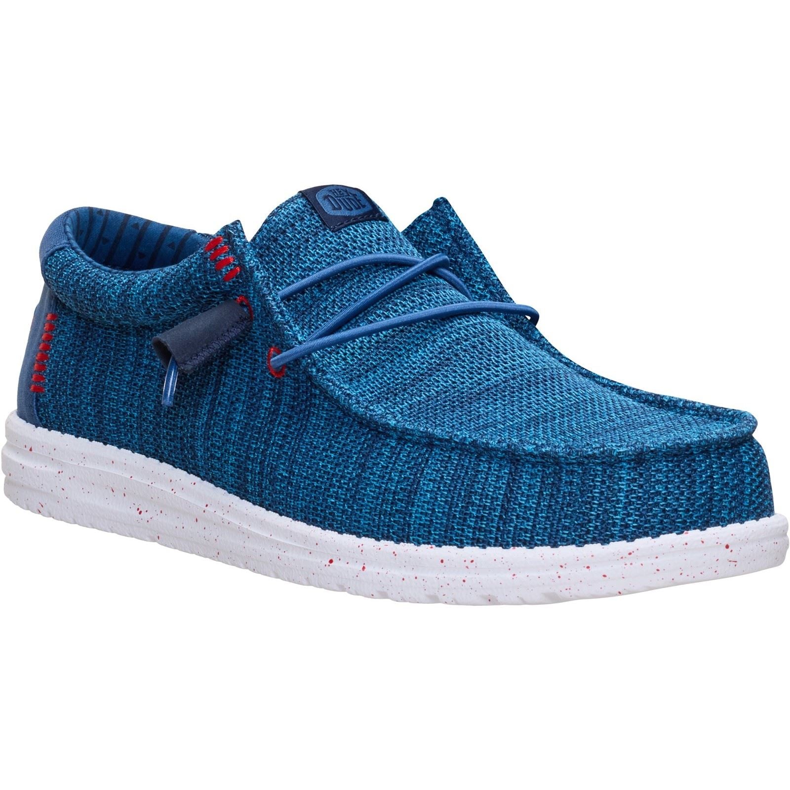 HEYDUDE Wally Stretch Sox Polyester Men's Ensign Blue/Multi Loafers