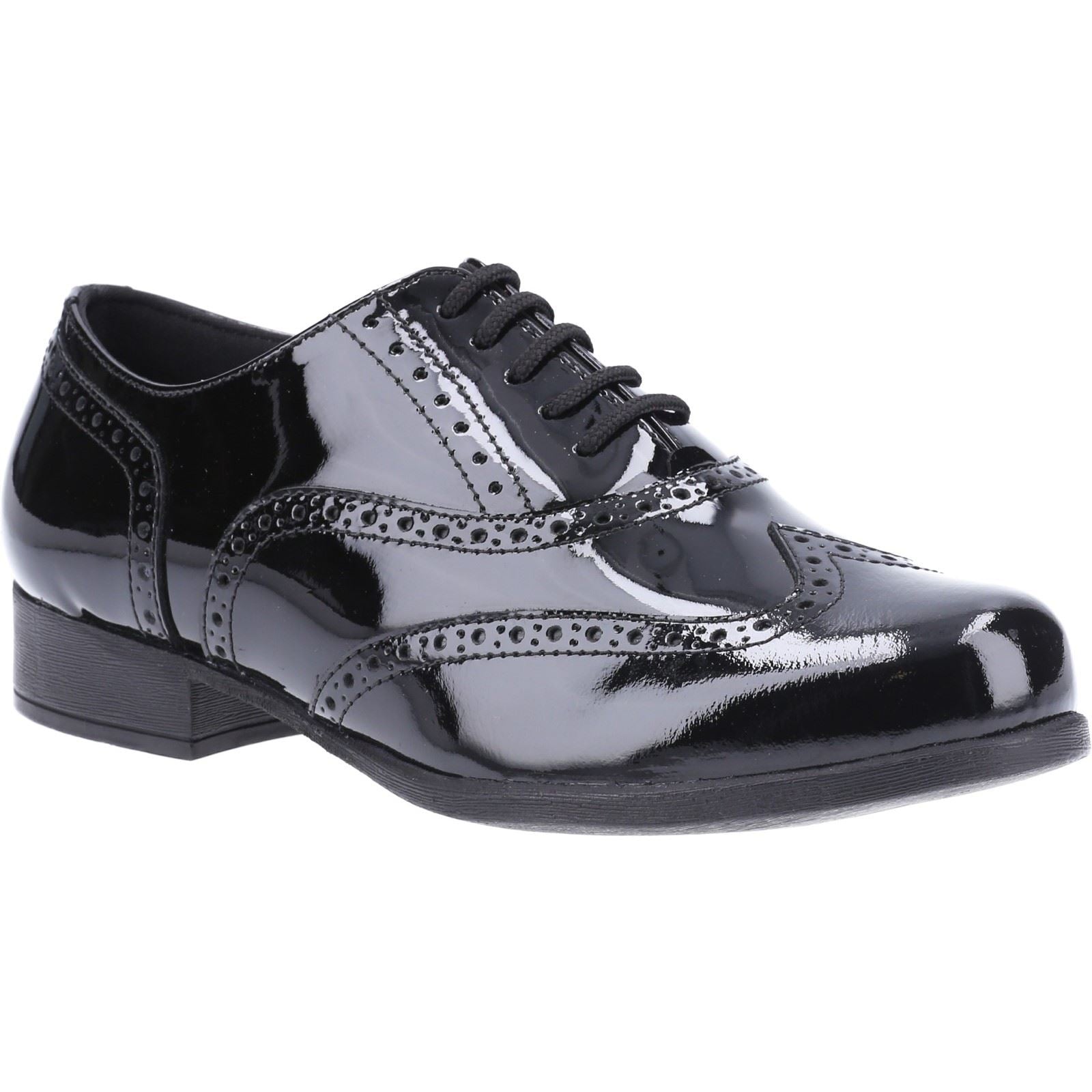 Hush Puppies Kada Women's Patent Leather Black Brogues