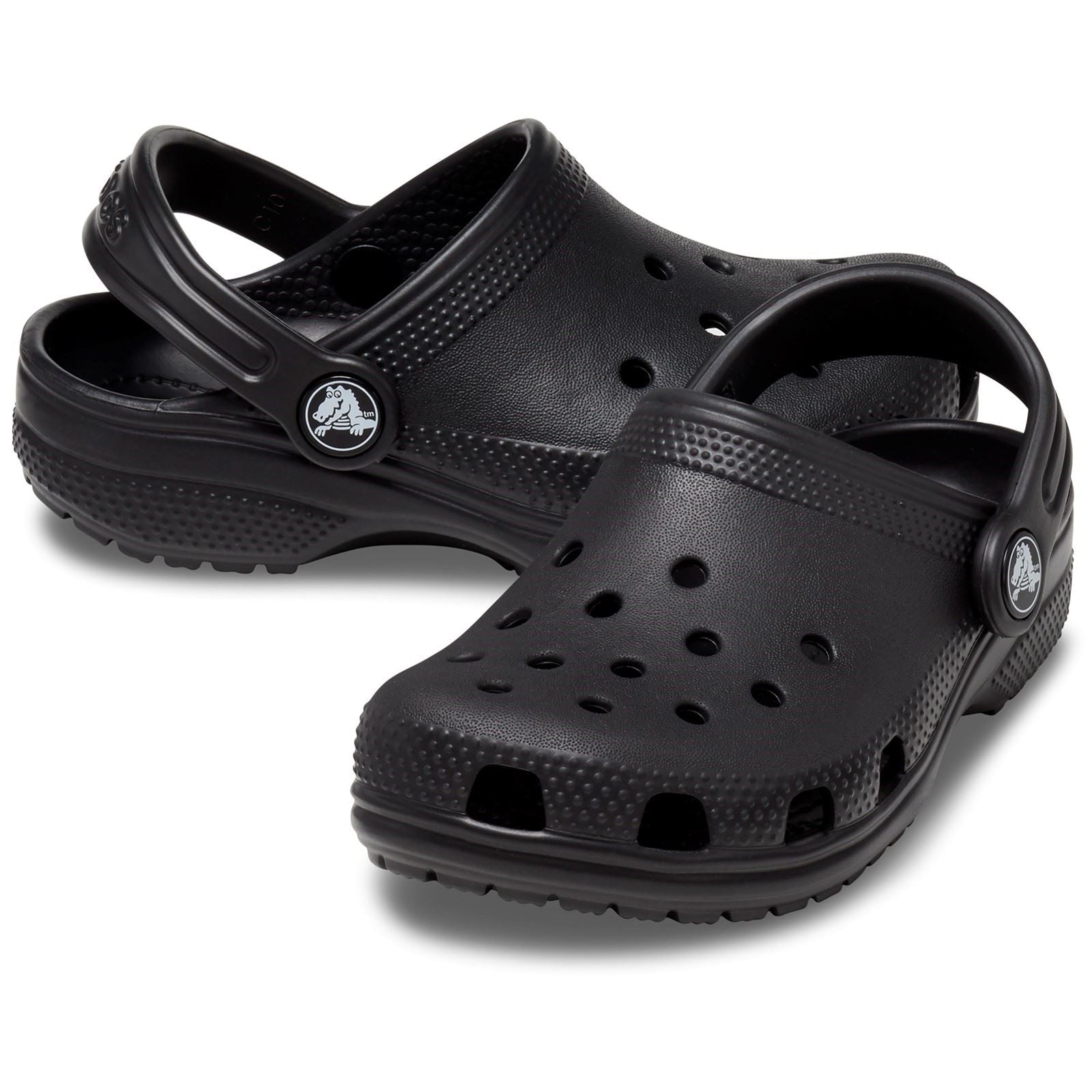 Crocs Toddler Classic Croslite Rubber Black Loafers