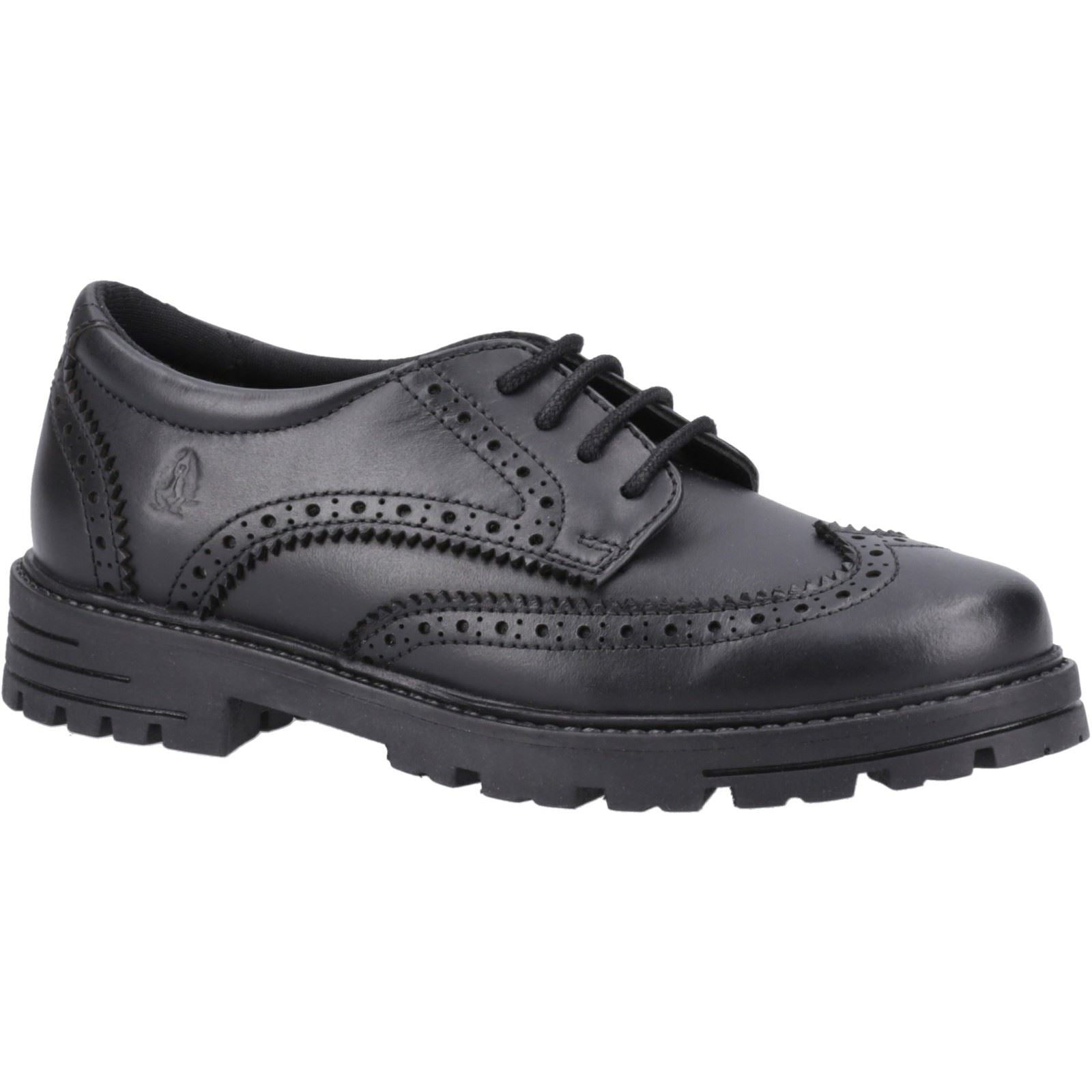 Hush Puppies Maxine Junior Leather Girls's Black Brogues