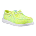 HEYDUDE Wally Party Mesh Synthetic Men's Lime Punch/White Moccasins Shoes
