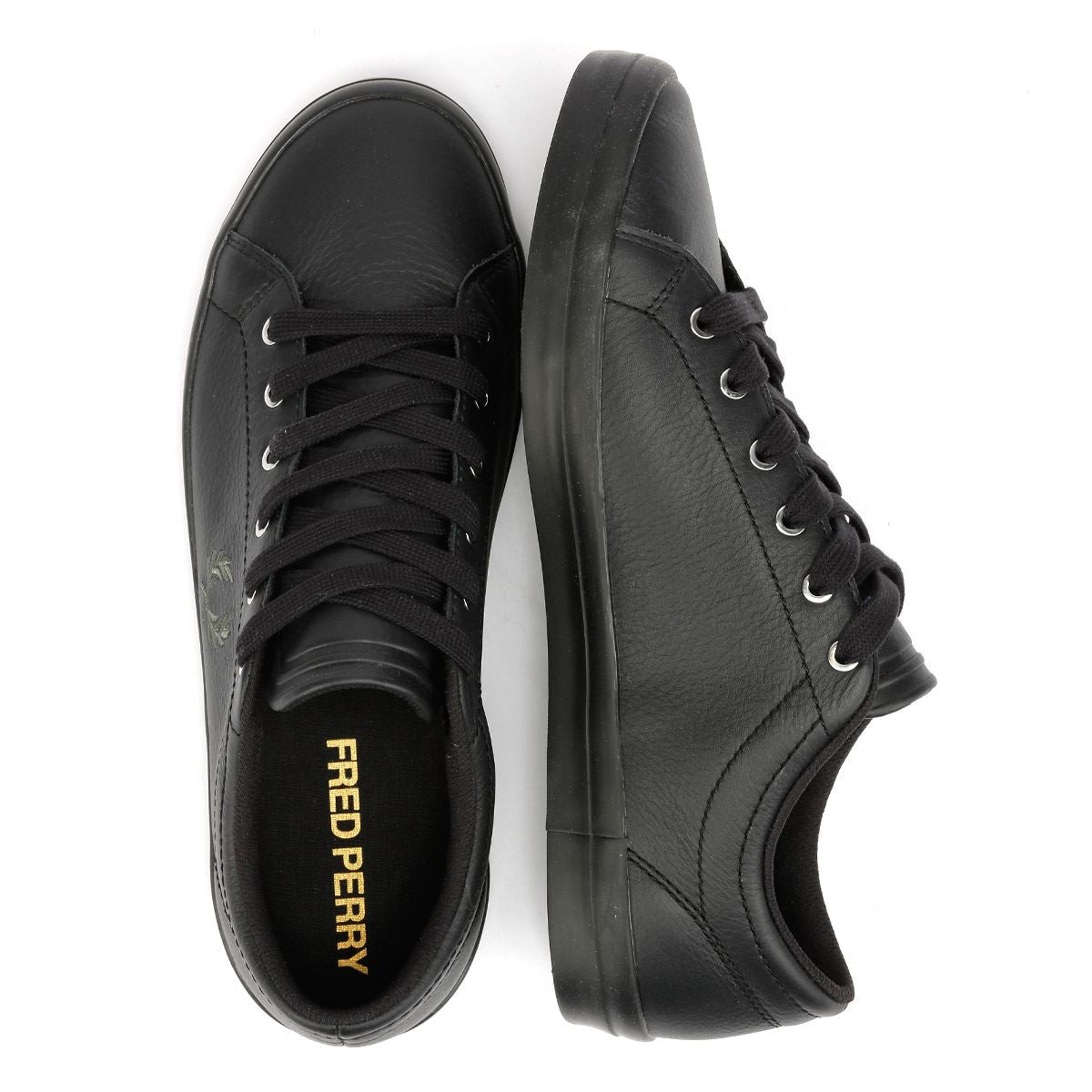 Fred Perry Baseline Leather Men's Black/Laurel Green Sneakers